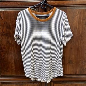 Striped Women's Top with Mustard Accents